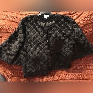 Fuzzy furry wide arm sexy fancy shirt jacket size large